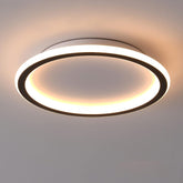 Lámpara de techo LED moderna, 24 W, blanco cálido, 3000 K, lámpara de techo redonda para sala de estar, dormitorio, comedor, oficina, negro